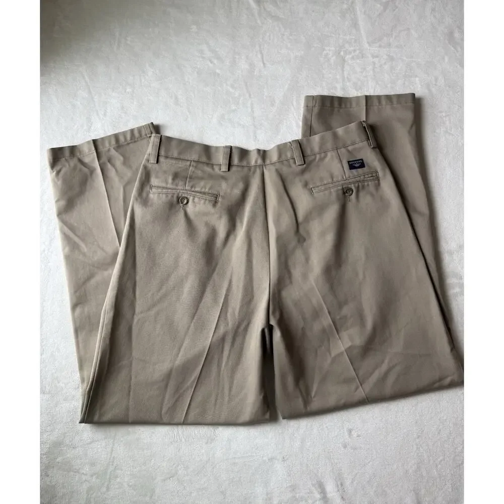 Dockers 100% Cotton 36 X 31 Individual Fit Waist Band‎ Pleated Khaki Mens Pants